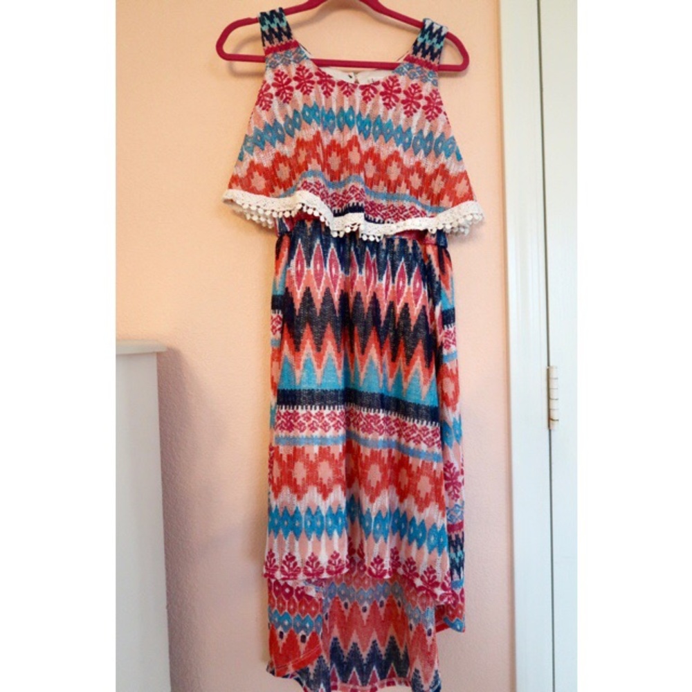 Multicolor High-Low Dress